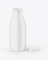 Glossy Plastic Milk Bottle Mockup