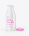 Glossy Plastic Milk Bottle Mockup