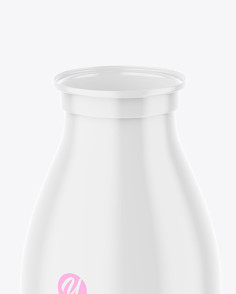 Glossy Plastic Milk Bottle Mockup