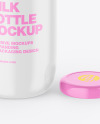 Glossy Plastic Milk Bottle Mockup