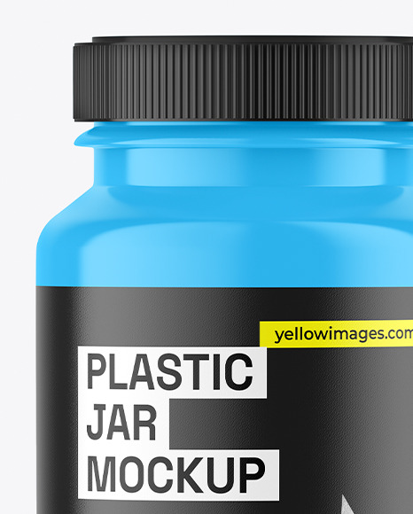 Glossy Plastic Jar Mockup