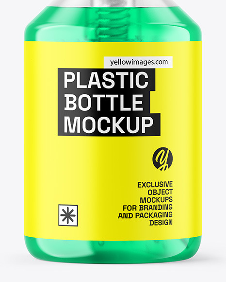 Color Liquid Cosmetic Bottle with Pump Mockup