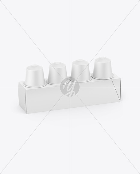 Box W/ Matte Coffee Capsules Mockup