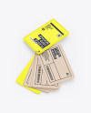 Kraft Cards Stack w/ Plastic Tag Mockup