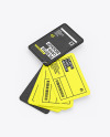 Plastic Cards Stack w/ Leather Tag Mockup