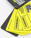 Plastic Cards Stack w/ Leather Tag Mockup