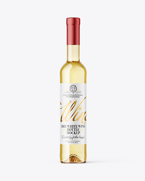 Clear Glass White Wine Bottle Mockup - Cocktail mockup