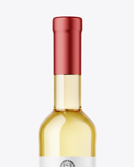 Clear Glass White Wine Bottle Mockup