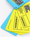 Plastic Cards Stack w/ Plastic Tag Mockup