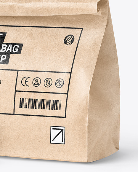 Kraft Bag With Oranges & Price Tag Mockup