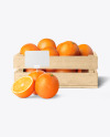 Crate With Oranges &amp; Price Tag Mockup