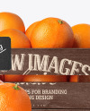 Crate With Oranges &amp; Price Tag Mockup