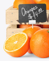 Crate With Oranges & Price Tag Mockup