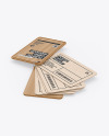 Kraft Cards Stack w/ Wooden Tag Mockup