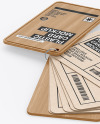 Kraft Cards Stack w/ Wooden Tag Mockup