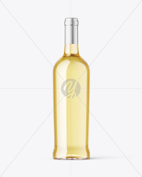 Clear Glass White Wine Bottle Mockup