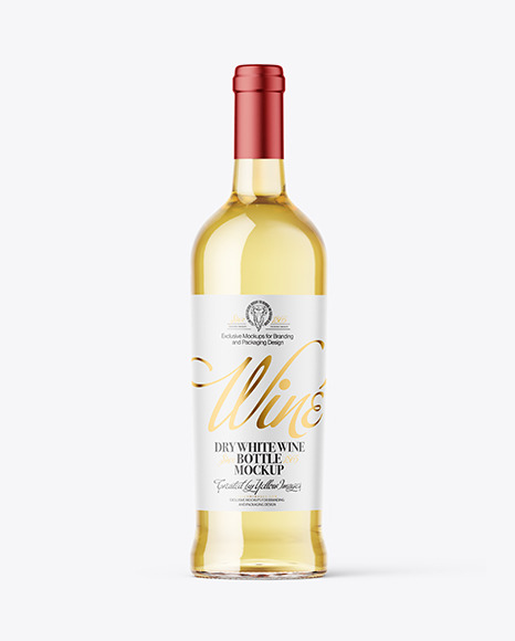 Clear Glass White Wine Bottle Mockup - Cocktail mockup