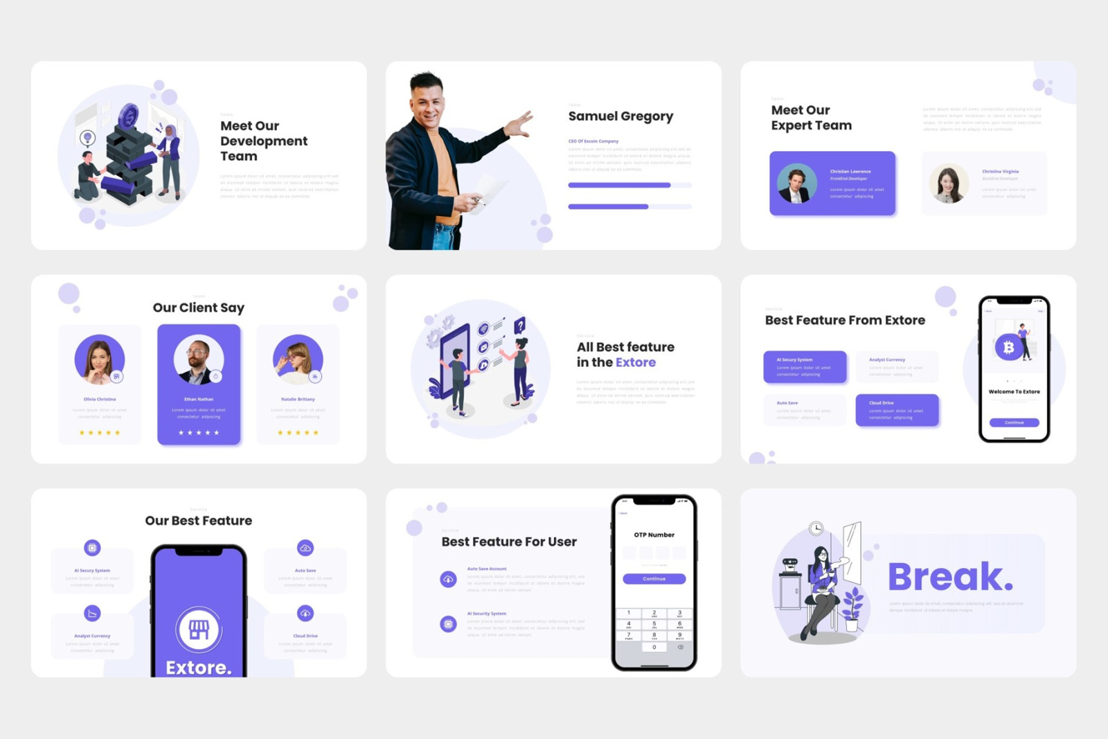 Extore - Mobile App &amp; SAAS Google Slides Template