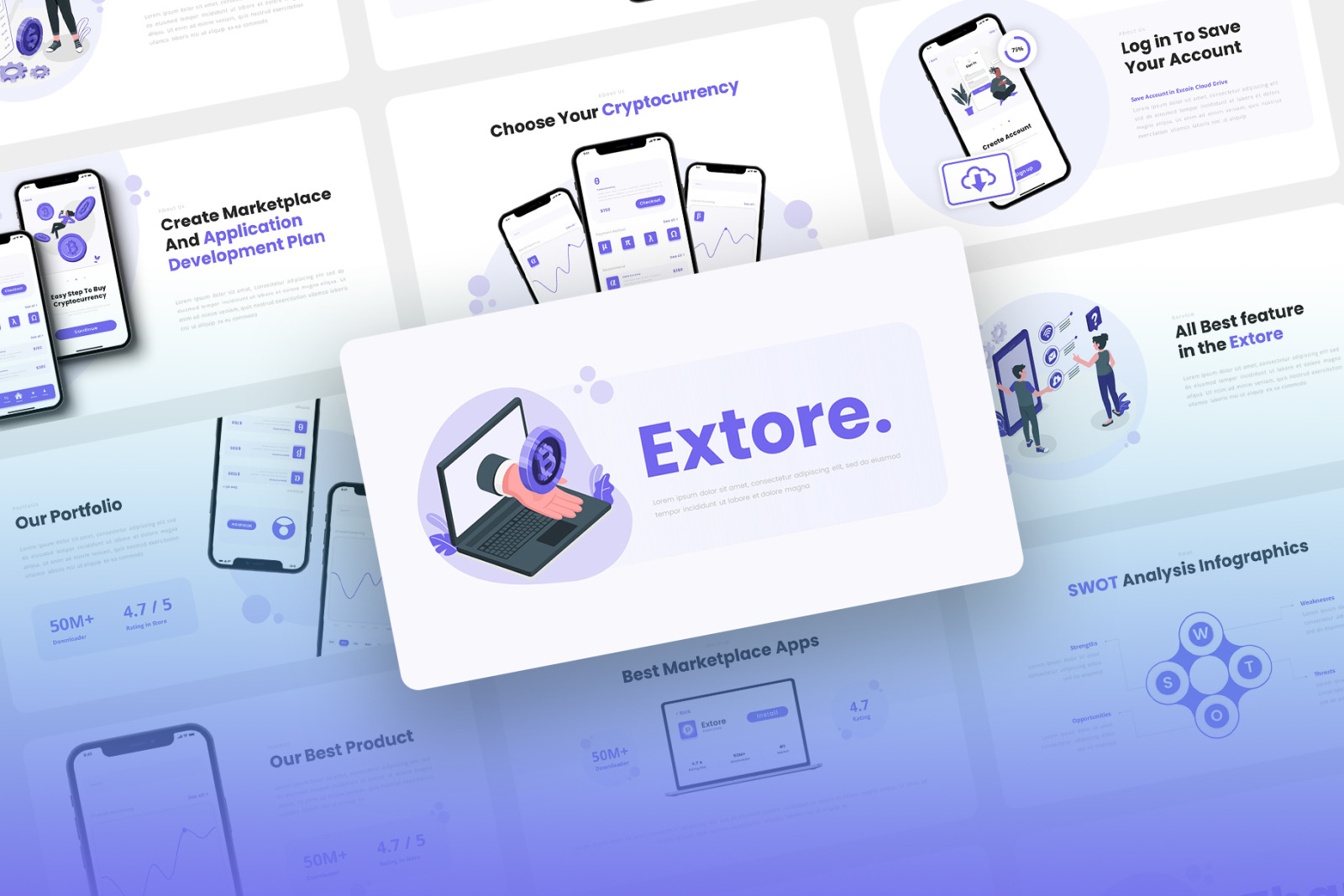 Extore - Mobile App &amp; SAAS Keynote Template