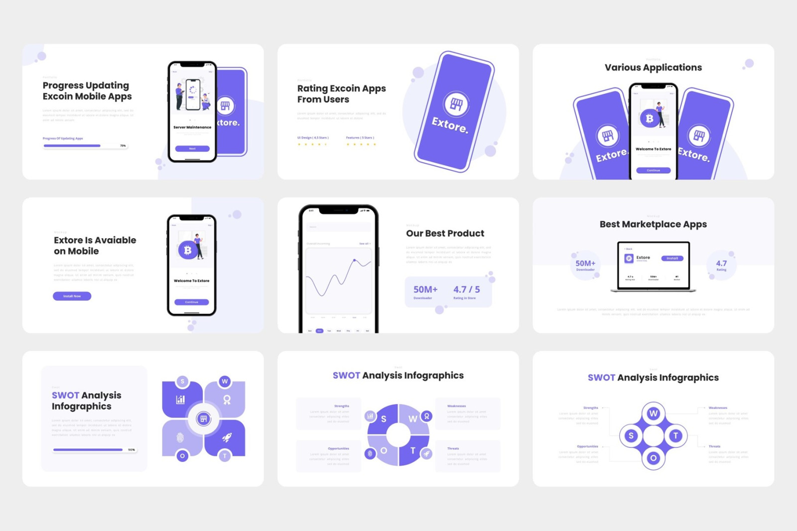 Extore - Mobile App &amp; SAAS Keynote Template