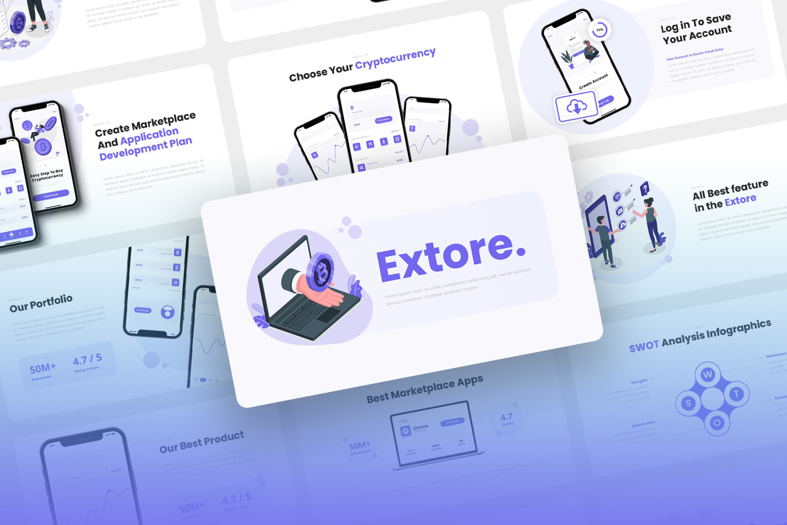 Extore - Mobile App & SAAS PowerPoint Template Extore - Mobile App & SAAS PowerPoint Template