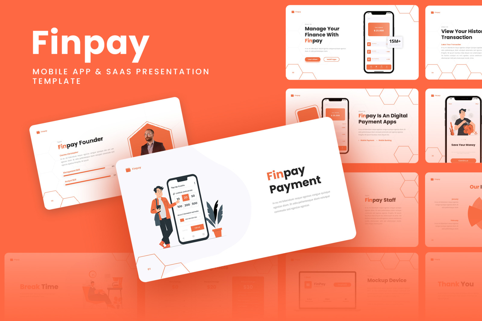 Finpay - Mobile App &amp; SAAS Google Slides Template