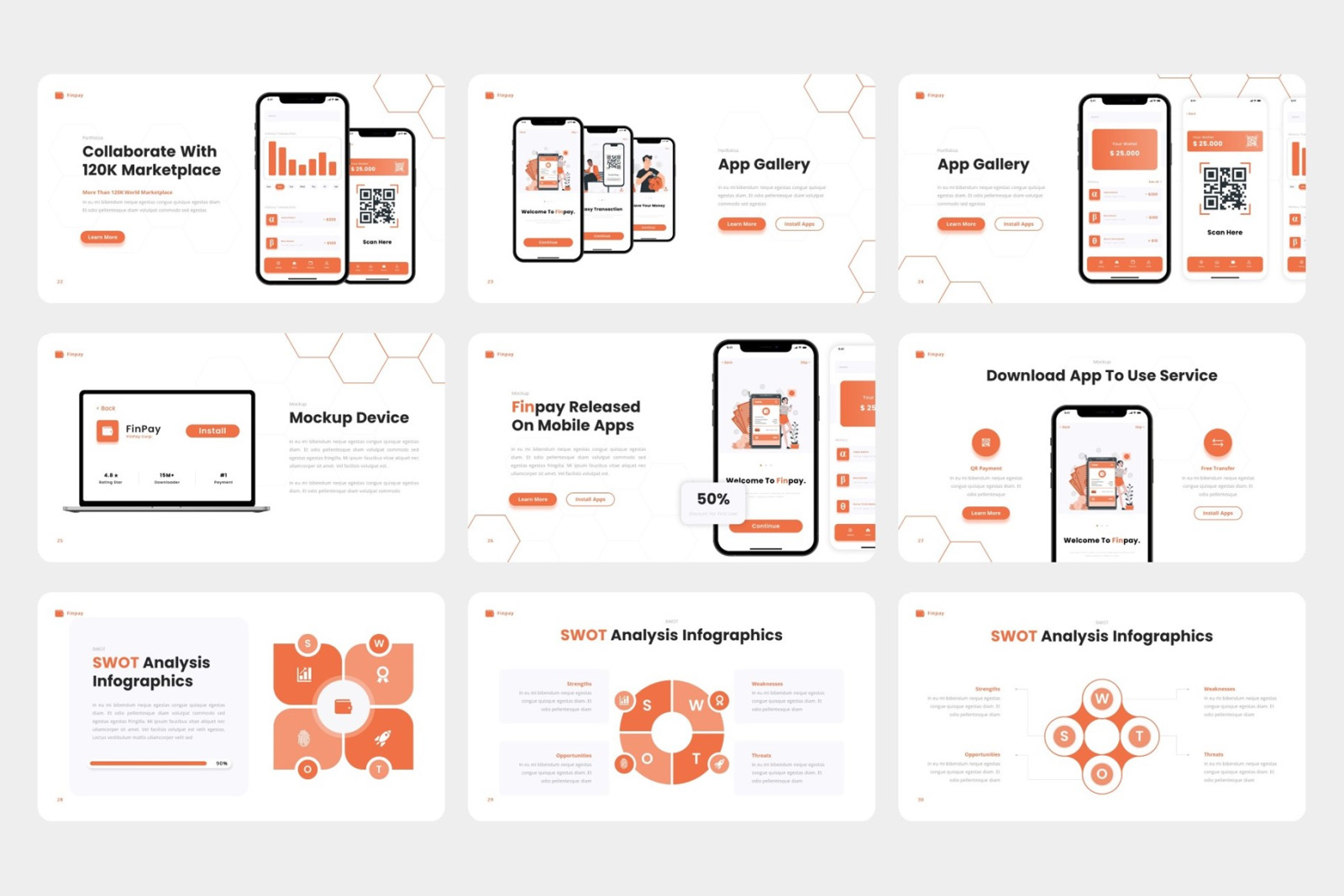 Finpay - Mobile App &amp; SAAS PowerPoint Template