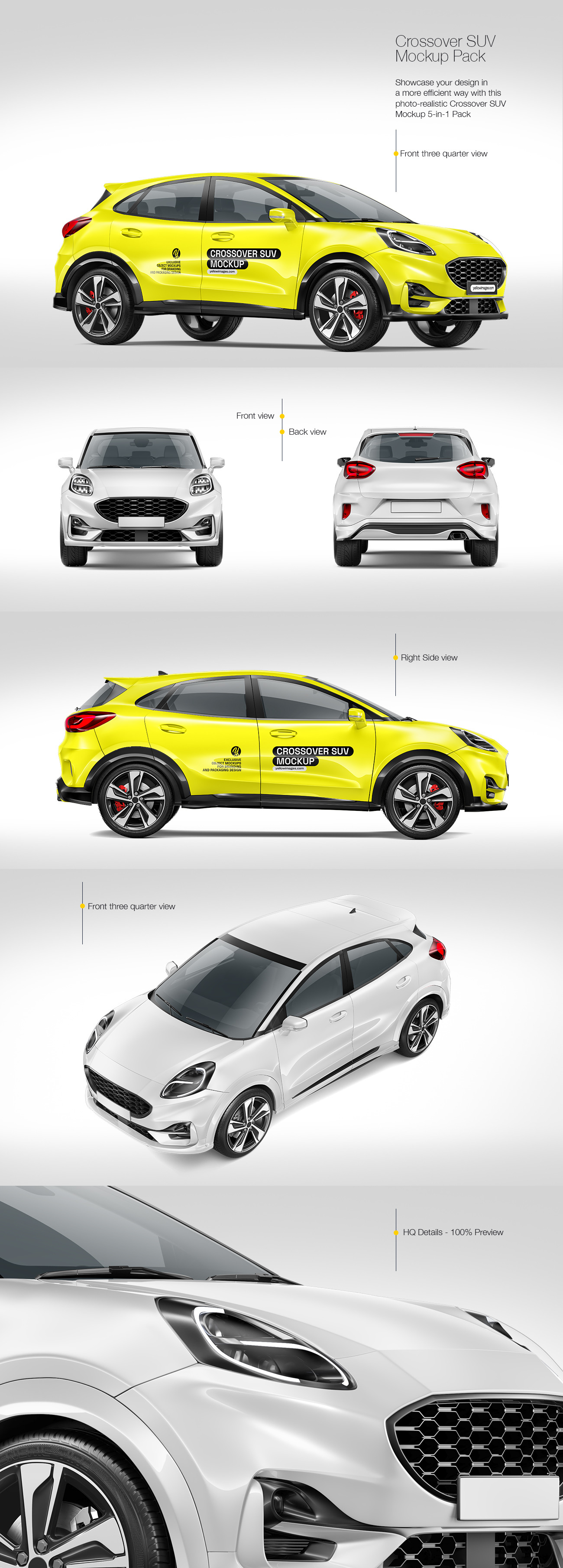 Crossover SUV Mockup Pack Crossover SUV Mockup Pack