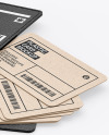 Kraft Cards Stack w/ Leather Tag Mockup