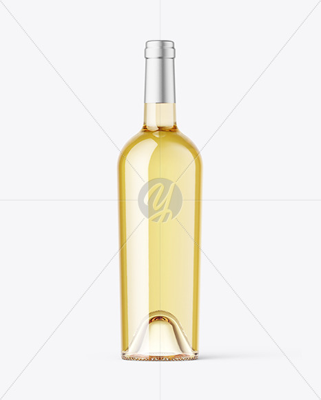 Clear Glass White Wine Bottle Mockup