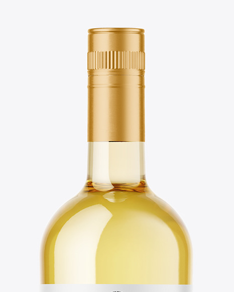 Clear Glass White Wine Bottle Mockup