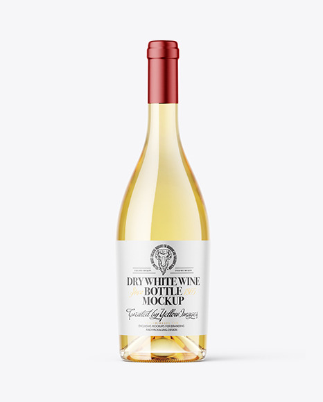 Clear Glass White Wine Bottle Mockup - Cocktail mockup