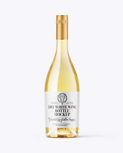 Clear Glass White Wine Bottle Mockup