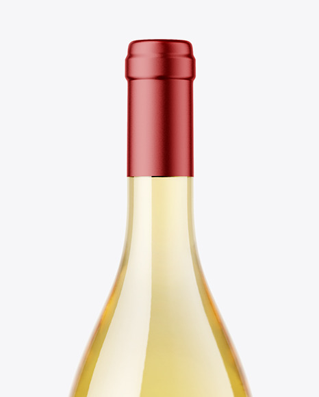 Clear Glass White Wine Bottle Mockup