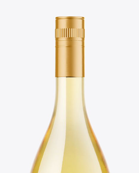 Clear Glass White Wine Bottle Mockup