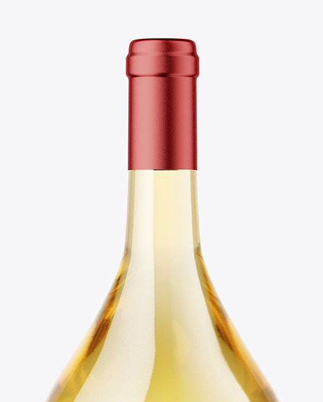 Clear Glass White Wine Bottle Mockup