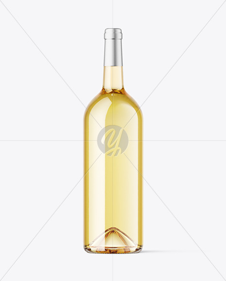 Clear Glass White Wine Bottle Mockup