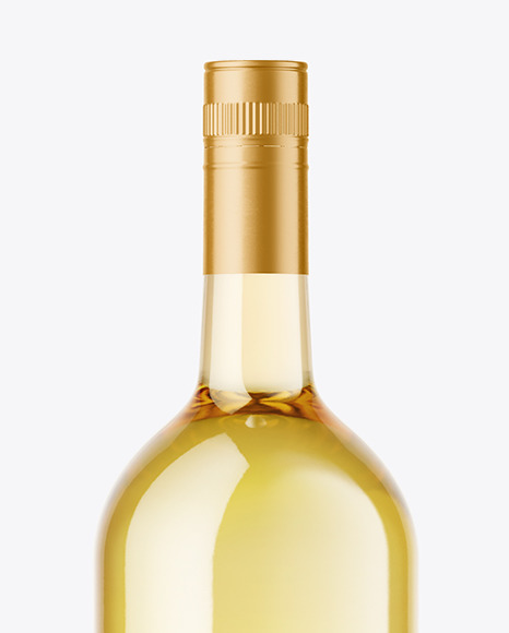 Clear Glass White Wine Bottle Mockup