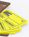 Plastic Cards Stack w/ Wooden Tag Mockup