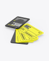 Plastic Cards Stack w/ Leather Tag Mockup