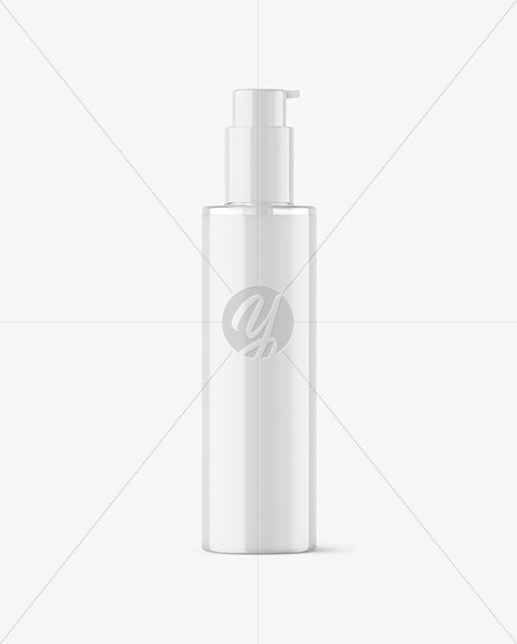 Clear Liquid Soap Cosmetic Bottle with Pump Mockup