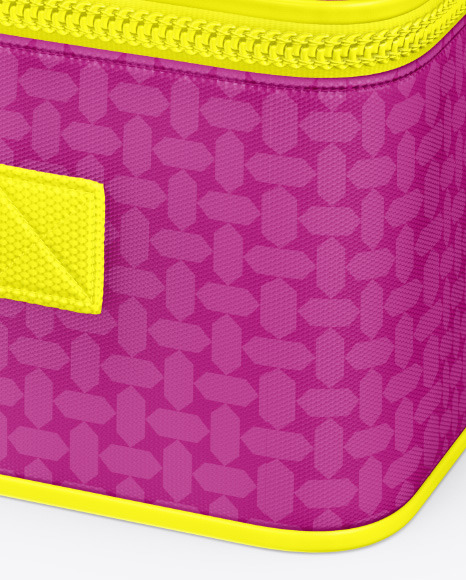 Cosmetic Bag Mockup - Top Half Side View