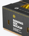 Corrugated Box with Bananas Mockup