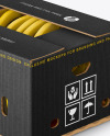 Corrugated Box with Bananas Mockup