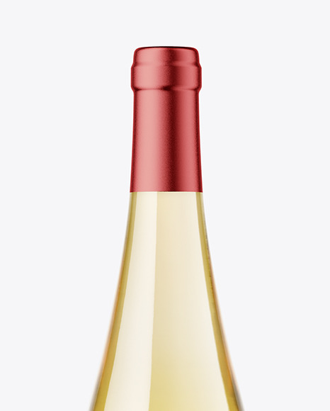 Clear Glass White Wine Bottle Mockup