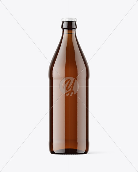 Amber Glass Beer Bottle Mockup