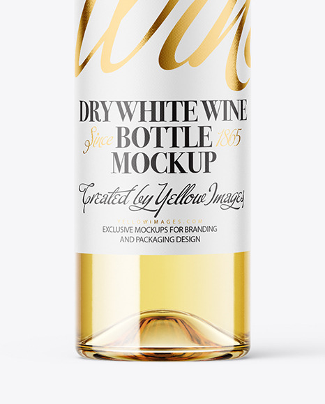 Clear Glass White Wine Bottle Mockup Clear Glass White Wine Bottle Mockup