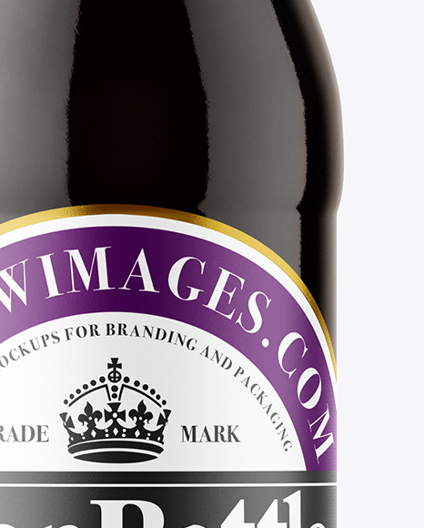 Dark Amber Glass Beer Bottle Mockup