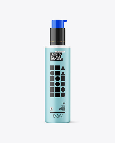 Frosted Liquid Soap Cosmetic Bottle with Pump Mockup