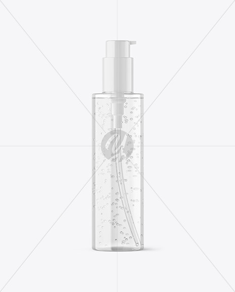 Clear Cosmetic Bottle with Pump Mockup